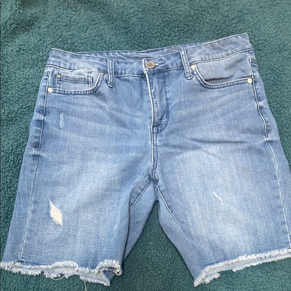 Seven7 Blue Jean Shorts Distressed Cut-Offs